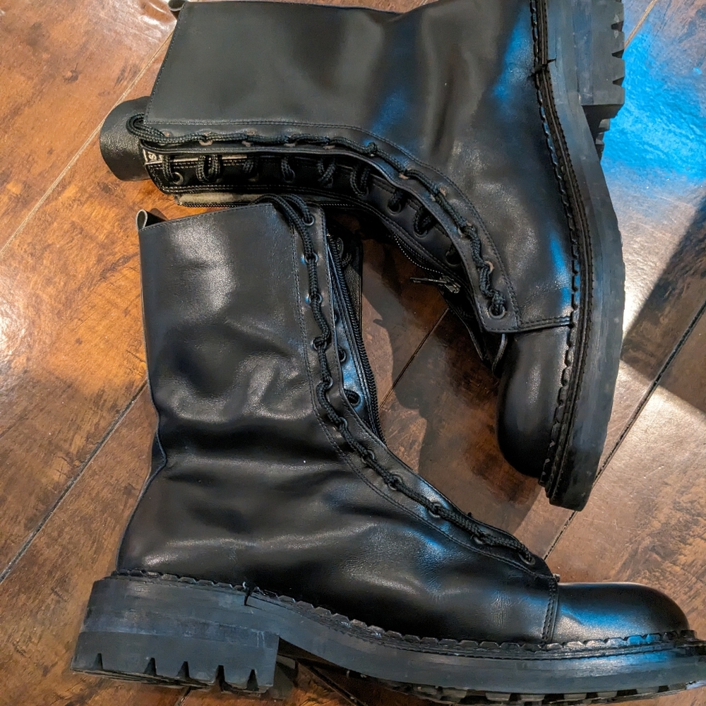 Stone Island Combat Leather Boots 42